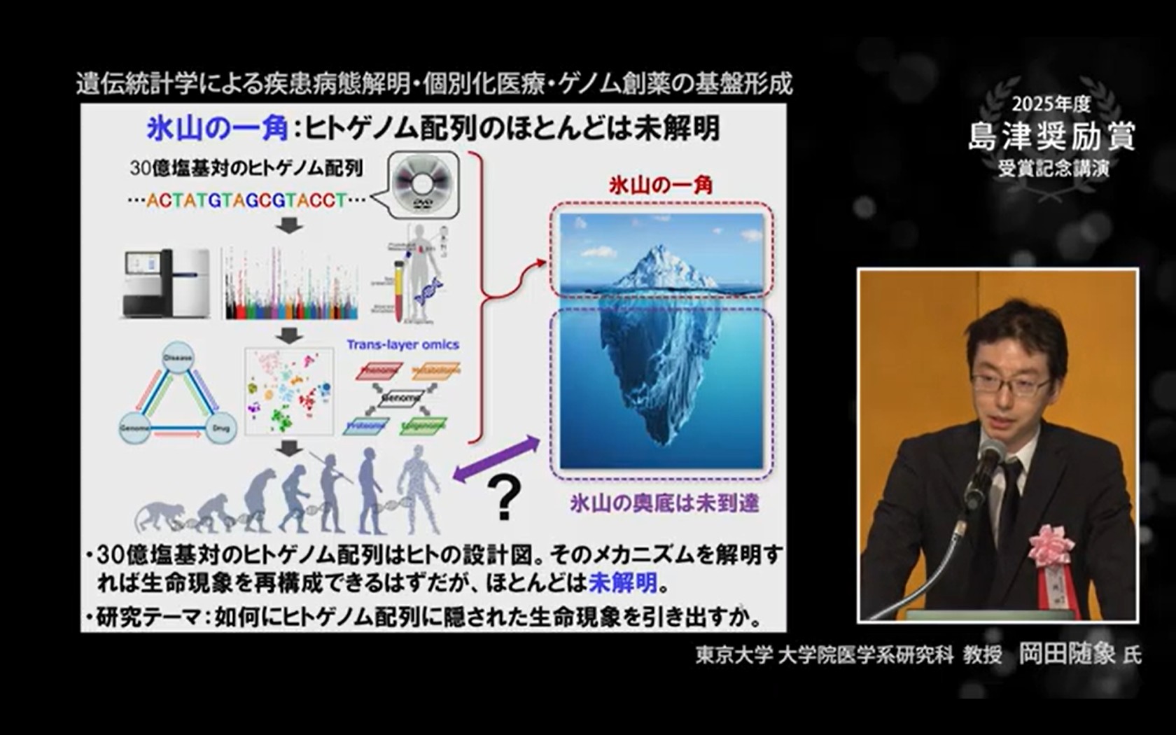 image-「遺伝統計学による疾患病態解明・個別化医療・ゲノム創薬の基盤形成」（岡田 随象氏）